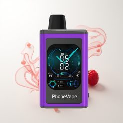 JNR PhoneVape 30000 Züge Kirsch-Erdbeer-Himbeer Wiederaufladbar Typ-C Turbo App-Steuerung Anruf-Text-Funktion Fernkamera Sperrmodus Vollbildschirm Nikotin 2%5%