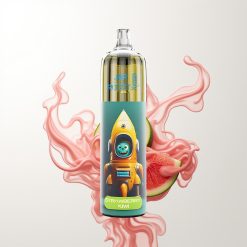 JNR Rocket-X 12400 Züge Erdbeer-Wassermelone-Eis Abstellbarer Luftstrom RGB-Lichter 1,2 Ohm Mesh Coil 850mAh Akku 25ml e-Liquid Typ-C Schnellladung Nikotin 0% 2% 5%