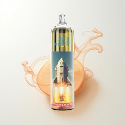 JNR Rocket-X 12400 Züge Pfirsich-Mango Einweg-Vape mit RGB-Lichtern, einstellbarem Luftstrom, 1.2ohm Mesh Coil, 850mAh Akku, 25ml e-Liquid und Type-C Schnellladung