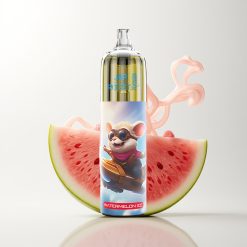 JNR Rocket-X 12400 Züge Wassermelone Eis Einweg-Vape mit RGB-LEDs 1.2ohm Mesh Coil 850mAh Akku 25ml e-Liquid Typ-C Schnellladung